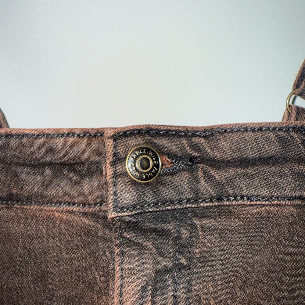 Wild Fable Brown Denim Crop Top Blouse Women’s Size XXS NWT - Picture 4 of 6